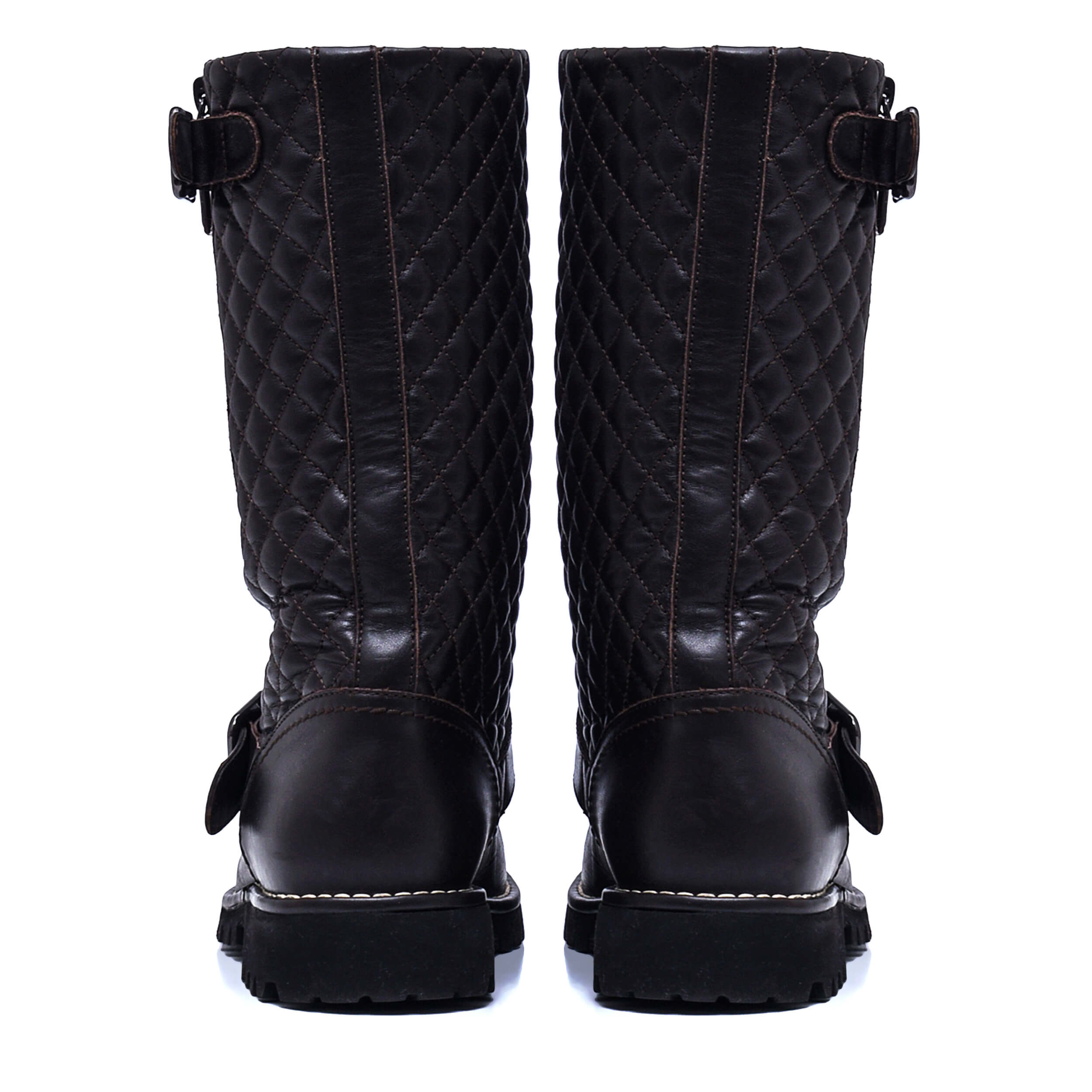 Chanel - Dark Brown Quilted Leather Boots / 38.5